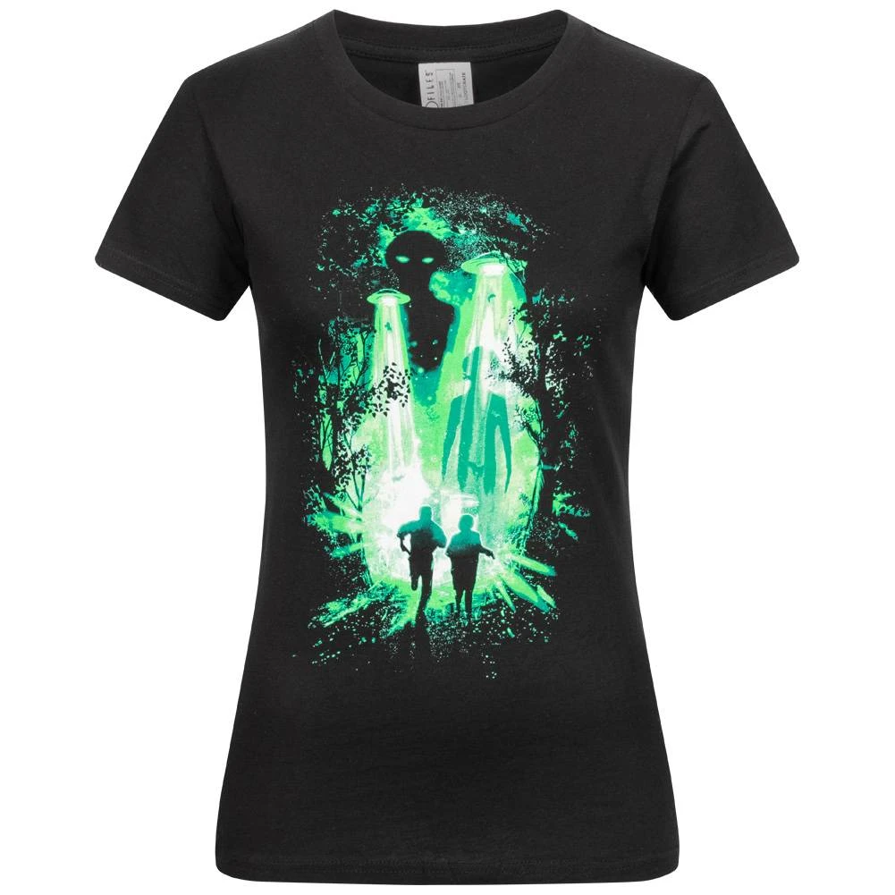 Loot Wear X Akte X Green Light Ufo Damen T-Shirt 3 Loot Wear X Akte X Green Light Ufo Damen T-Shirt