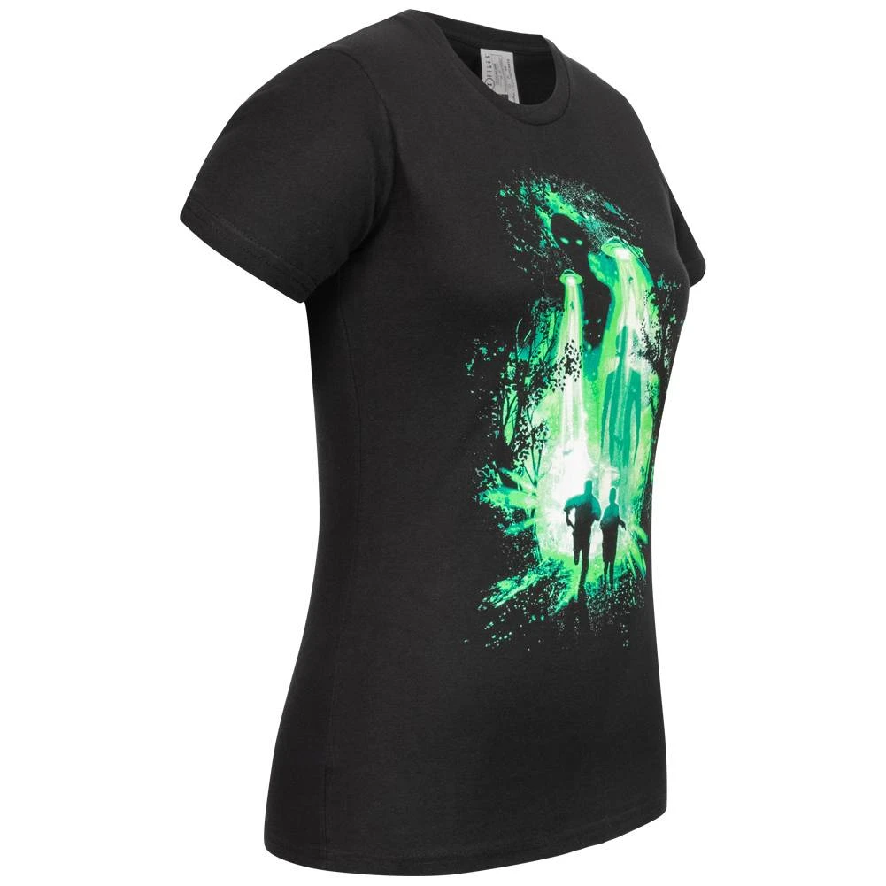 Loot Wear X Akte X Green Light Ufo Damen T-Shirt 4 Loot Wear X Akte X Green Light Ufo Damen T-Shirt – Bild 2