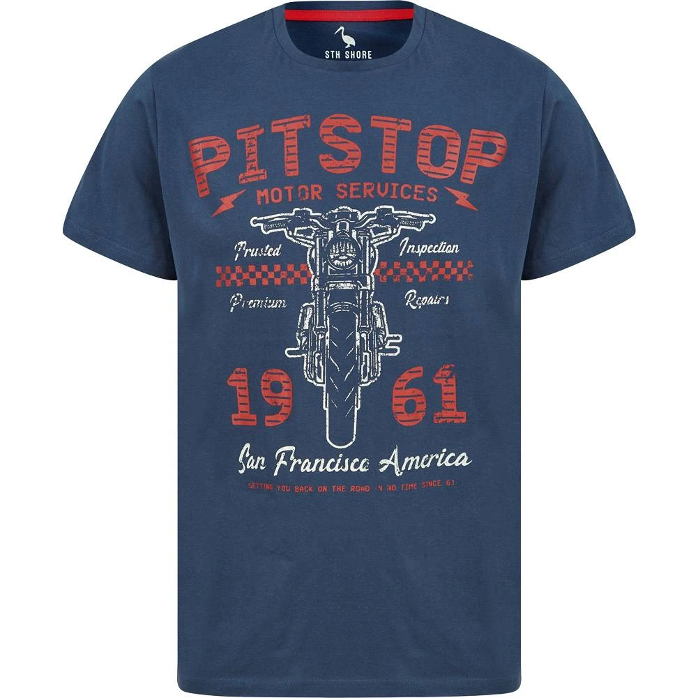 Sth. Shore Pitstop Herren T-Shirt 1C18090 Insignia Blue 3 Sth. Shore Pitstop Herren T-Shirt 1C18090 Insignia Blue