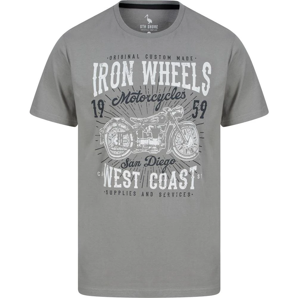 Sth. Shore Iron Wheels Herren T-Shirt 1C18102 Frost Grey 3 Sth. Shore Iron Wheels Herren T-Shirt 1C18102 Frost Grey