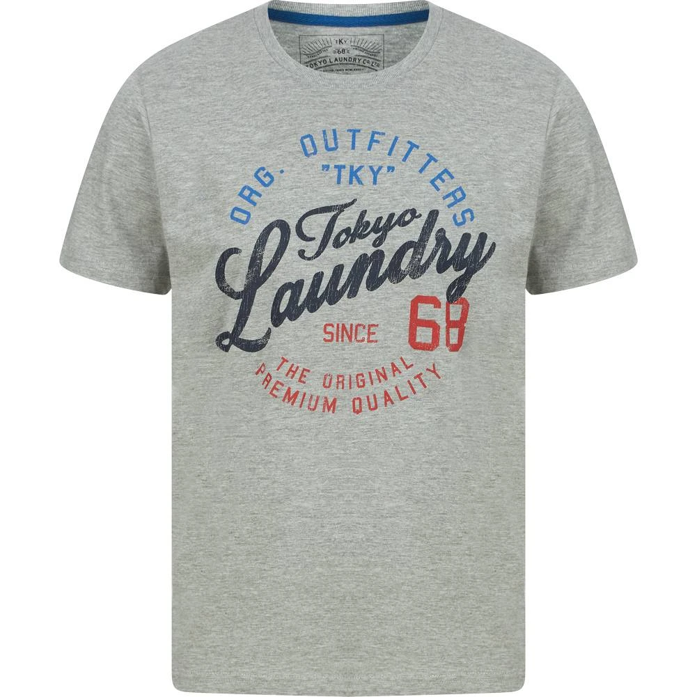 Tokyo Laundry Cohutta Herren T-Shirt 1C18105 Light Grey Marl 3 Tokyo Laundry Cohutta Herren T-Shirt 1C18105 Light Grey Marl