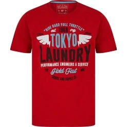 Tokyo Laundry Ferndale Herren T-Shirt 1C18111 Barados Cherry