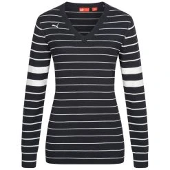 PUMA V-Neck Striped Knit Damen Pullover 552233-01