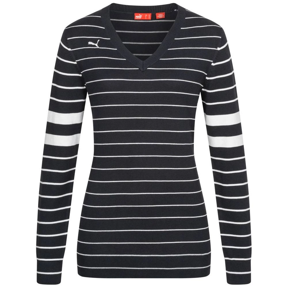 PUMA V-Neck Striped Knit Damen Pullover 552233-01 3 PUMA V-Neck Striped Knit Damen Pullover 552233-01