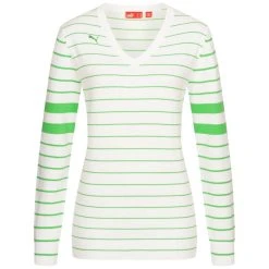 PUMA V-Neck Striped Knit Damen Pullover 552233-02