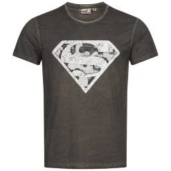 Sun City Superman DC Comics Herren T-Shirt ER3532-d Grey