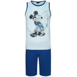 Sun City Micky Maus Disney Herren Pyjama-Set ET3547-blue