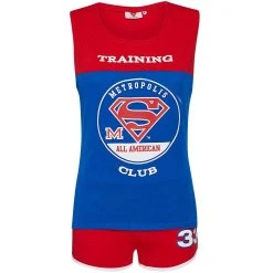 Sun City Superman DC Comics Damen Pyjama-Set ET3627-blue