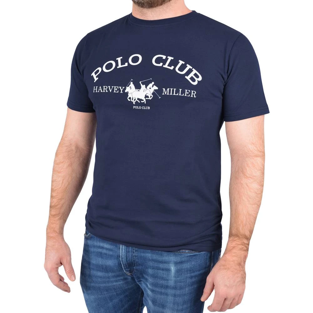 Harvey Miller Polo Club Fashion Herren T-Shirt HRM4490 Navy 3 Harvey Miller Polo Club Fashion Herren T-Shirt HRM4490 Navy