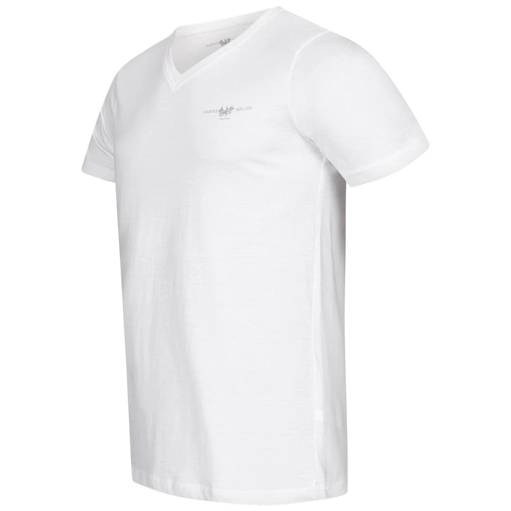 Harvey Miller Polo Club Basic V-Neck Herren T-Shirt 2er-Pack HRM4502 White 4 Harvey Miller Polo Club Basic V-Neck Herren T-Shirt 2er-Pack HRM4502 White – Bild 2