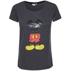 Sun City Micky Maus Disney Damen T-Shirt HS3706-d Grey