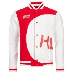 HIDETOSHI WAKASHIMA "Asakusa" Herren College Jacke Rot/weiß