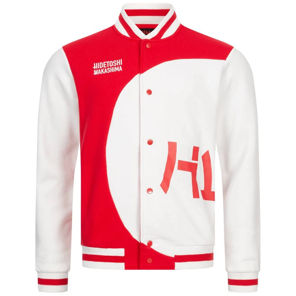 HIDETOSHI WAKASHIMA "Asakusa" Herren College Jacke Rot/weiß 3 HIDETOSHI WAKASHIMA "Asakusa" Herren College Jacke Rot/weiß