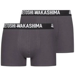 HIDETOSHI WAKASHIMA "Sapporo" Herren Boxershorts 2er-Pack Dunkelgrau