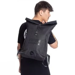 HIDETOSHI WAKASHIMA "Kawaguchi" Rolltop Rucksack Schwarz