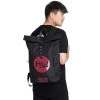 HIDETOSHI WAKASHIMA "Musashino" Rolltop Rucksack Schwarz/rot -JELEX Geschäft HW 51 1 1280x1280