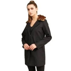 BRAVE SOUL Blunt Damen Kurzmantel Mit Kunstpelzkragen LJK-BLUNT