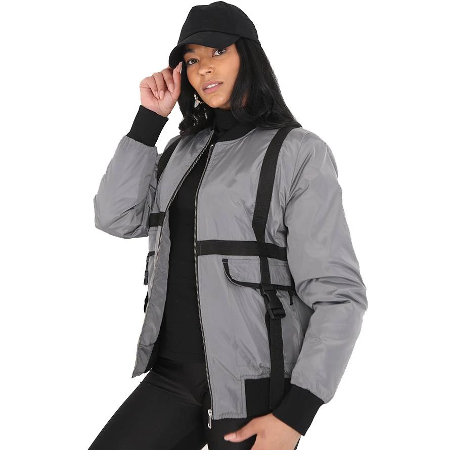 BRAVE SOUL Liah Damen Bomberjacke LJK-LIAH GREY 5 BRAVE SOUL Liah Damen Bomberjacke LJK-LIAH GREY – Bild 3