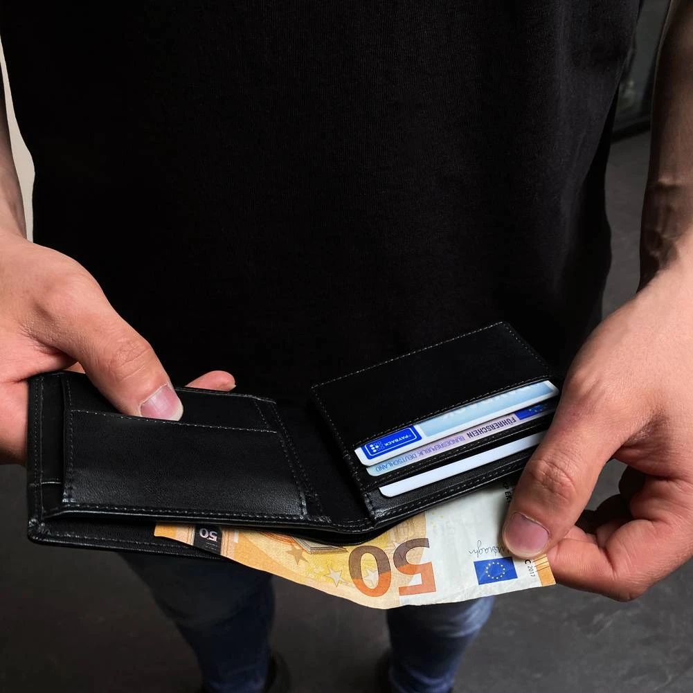 LEANDRO LIDO Classic Brieftasche Schwarz 5 LEANDRO LIDO Classic Brieftasche Schwarz – Bild 3