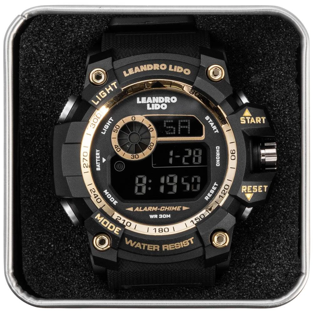 LEANDRO LIDO "Genua" Unisex Sport Uhr Schwarz Gold 8 LEANDRO LIDO "Genua" Unisex Sport Uhr Schwarz Gold – Bild 6