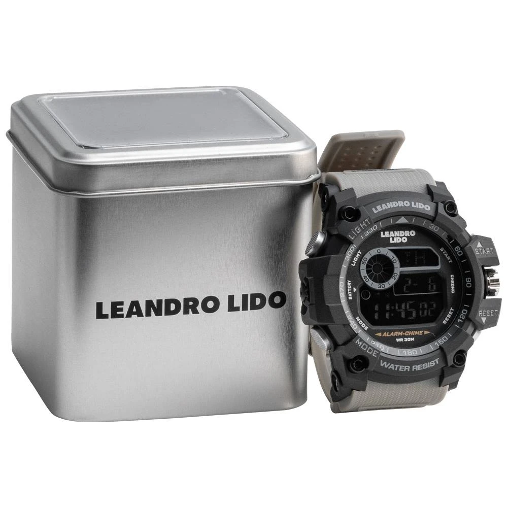 LEANDRO LIDO "Rimini" Unisex Sport Uhr Hellgrau 3 LEANDRO LIDO "Rimini" Unisex Sport Uhr Hellgrau