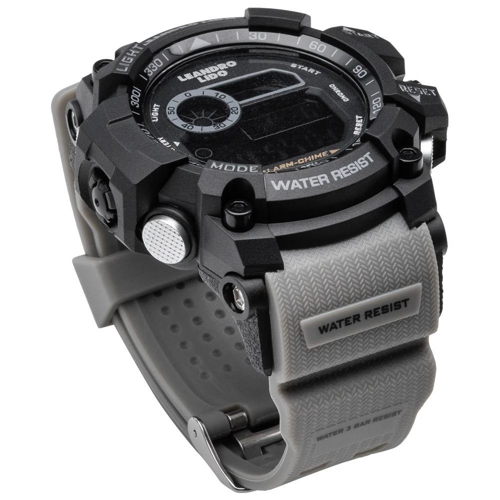 LEANDRO LIDO "Rimini" Unisex Sport Uhr Hellgrau 6 LEANDRO LIDO "Rimini" Unisex Sport Uhr Hellgrau – Bild 4