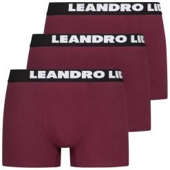 LEANDRO LIDO "Ravello" Herren Boxershorts 3er-Pack Rot