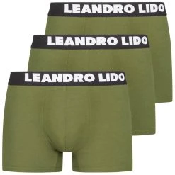 LEANDRO LIDO "Ravello" Herren Boxershorts 3er-Pack Grün