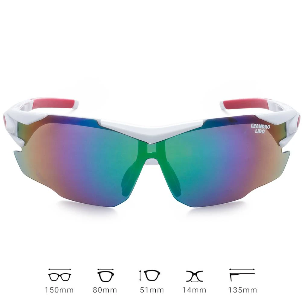 LEANDRO LIDO Challenger One Sport Sonnenbrille Weiß/bunt 7 LEANDRO LIDO Challenger One Sport Sonnenbrille Weiß/bunt – Bild 5