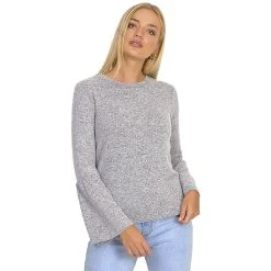 BRAVE SOUL Bella Damen Glockenärmel Langarmshirt LLT-481BELLA GREY