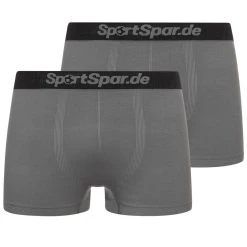 SportSpar.de "Double Sparbuxe" Herren Sport Boxershorts 2er-Pack Grau