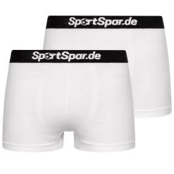 SportSpar.de "Double Sparbuxe" Herren Sport Boxershorts 2er-Pack Weiß