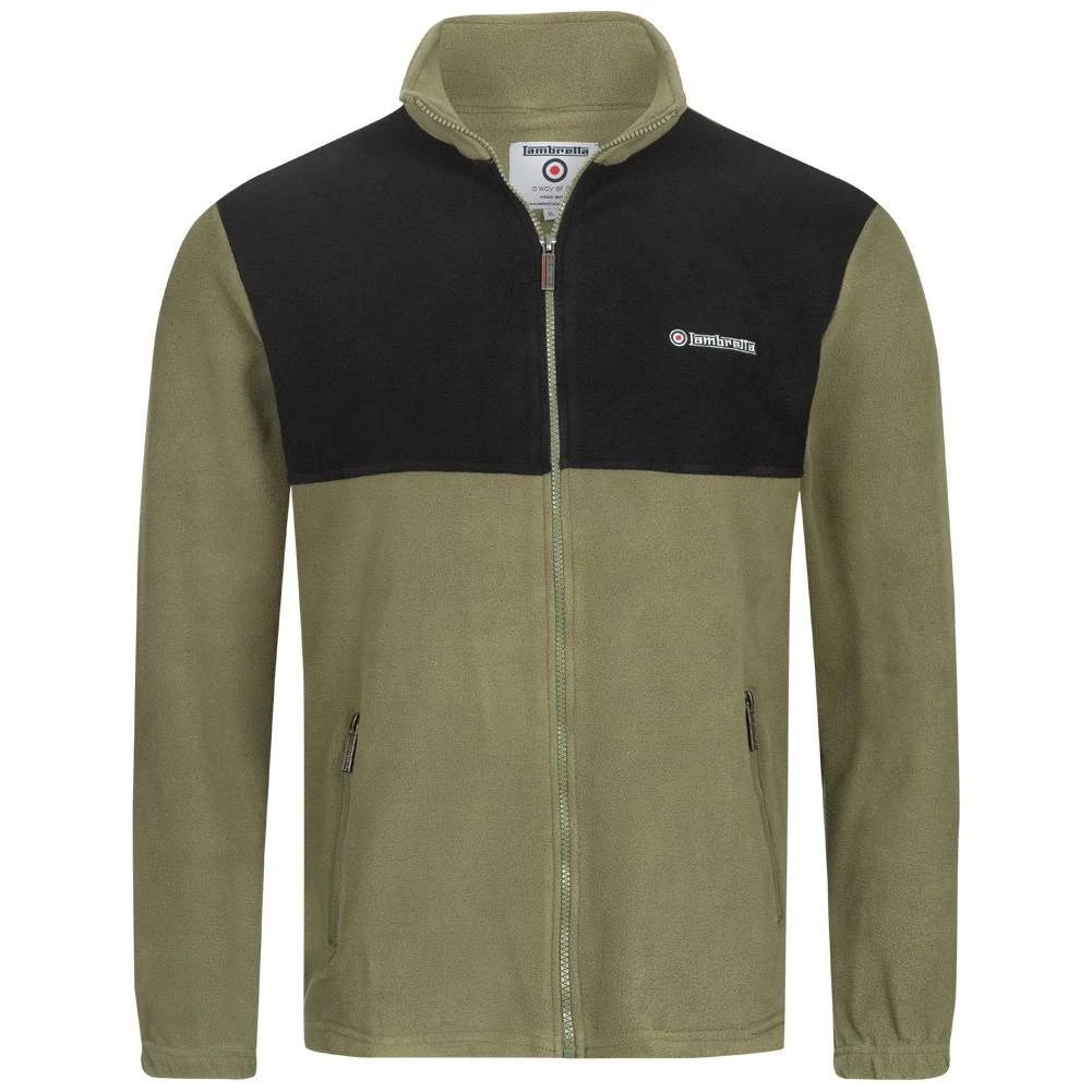 Lambretta Color Block Polar Herren Fleecejacke SS0188-GRN 3 Lambretta Color Block Polar Herren Fleecejacke SS0188-GRN